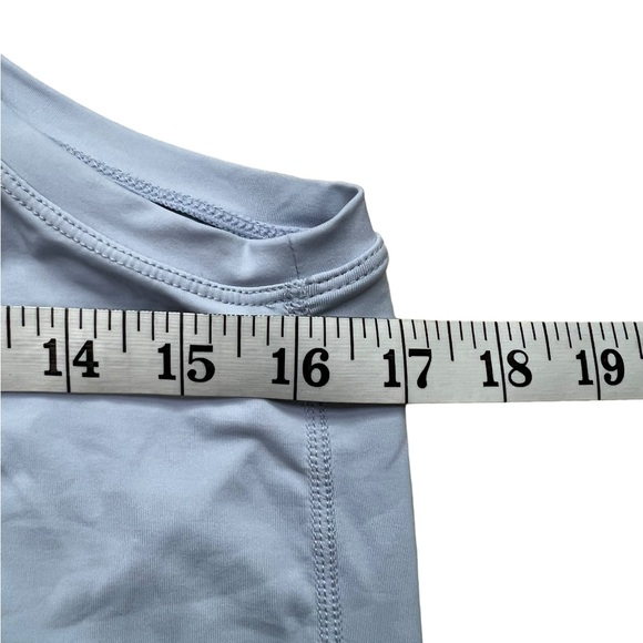 Yes Fit YF Active Light Blue Running Gym Workout Tank Shirt Open Back Small - Picture 6 of 7